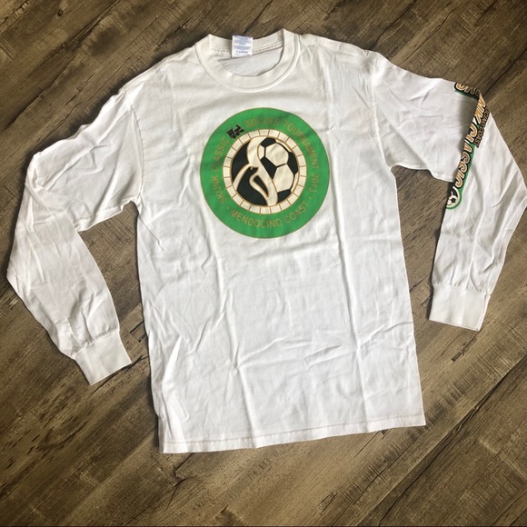 Gildan Tops - Gildan white long sleeve skunk soccer tourney T